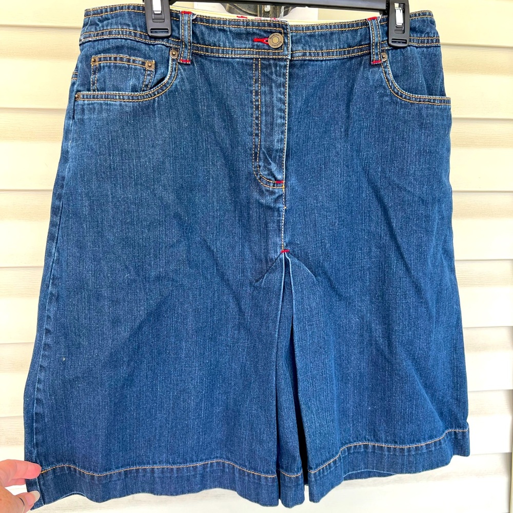 Boden Indigo Denim Midi Skirt